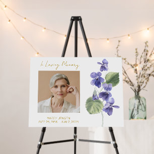 Violet Memorial Photo Funeral Foam Board