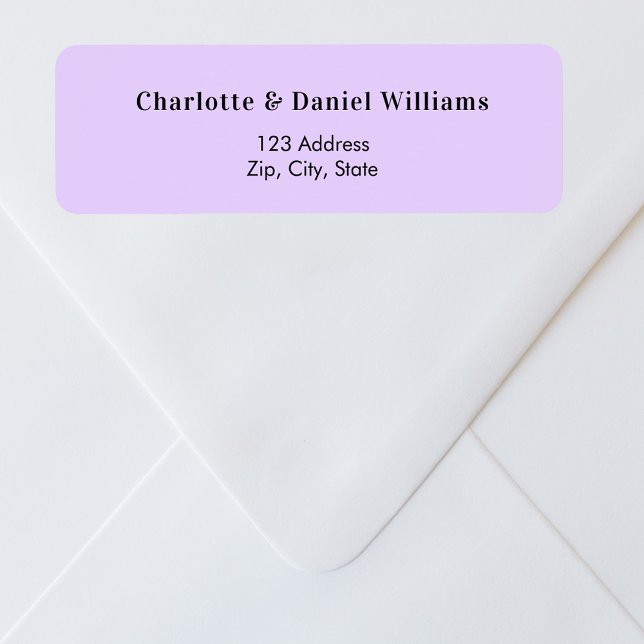 Violet minimalist return address label (Creator Uploaded)