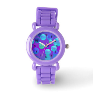 Violet Mist, Cyan and Purple Abstract Light Watch