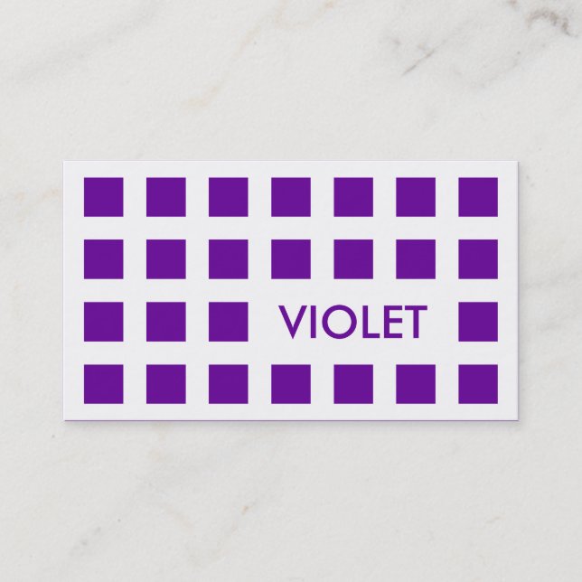 VIOLET (mod squares) Business Card (Front)