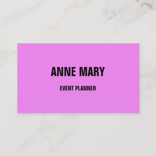 Violet Modern Bold Bright Colorful Pink Purple Business Card