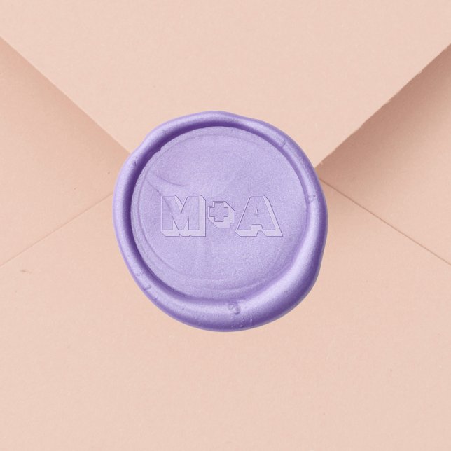 Violet monograms wedding wax seal stamp (Creator Uploaded)