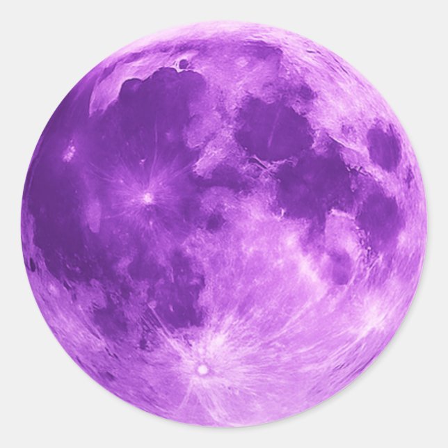 Violet Moon – Cosmic Minimalist Tee Classic Round Sticker (Front)