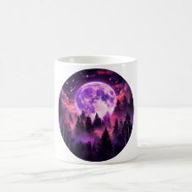 Violet Moon Forest Shooting Stars Coffee Mug
