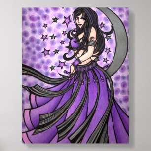 Violet Moon Goddess Belly Dancer Acrylic Photo Tile