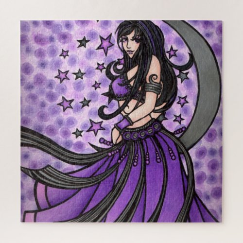 Violet Moon Goddess Belly Dancer Jigsaw Puzzle
