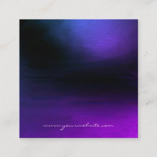 violet moonlit sea scape square business card