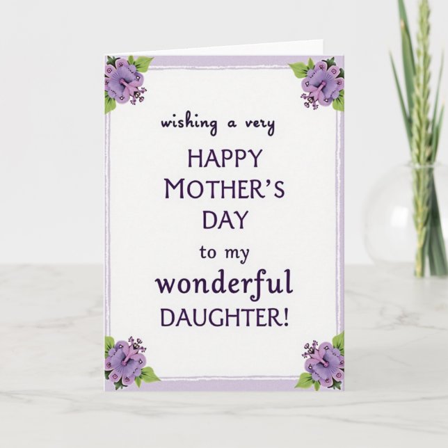 Violet Mothers Day Blossom Card (Front)
