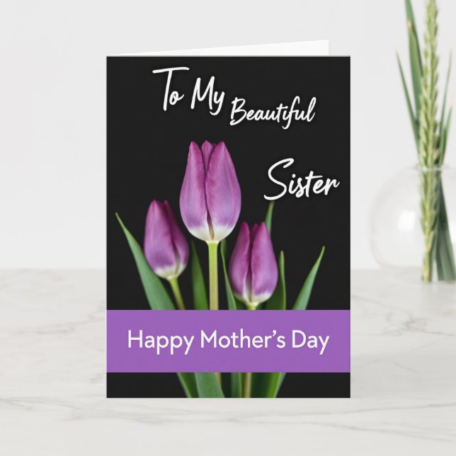 Violet Mothers Day Flower Card (Front)