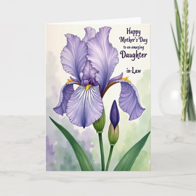 Violet Mothers Day Garden Card (Front)