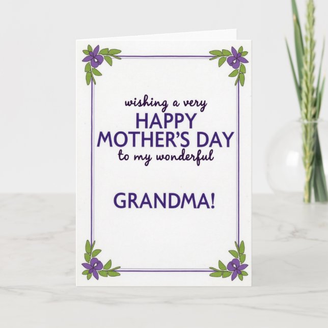 Violet Mothers Day Grandma Card (Front)