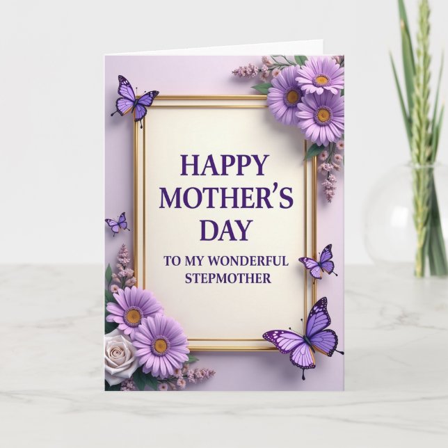 Violet Mothers Day Message Card (Front)