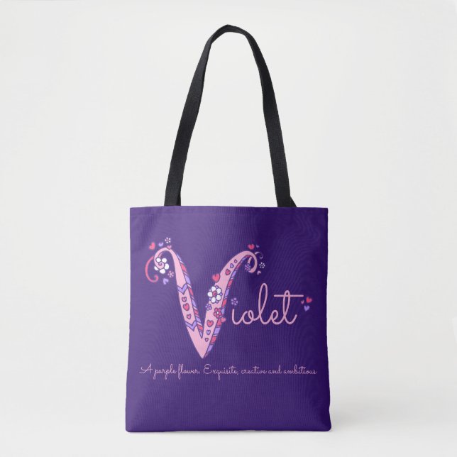 Violet name and meaning V monogram bag (Front)