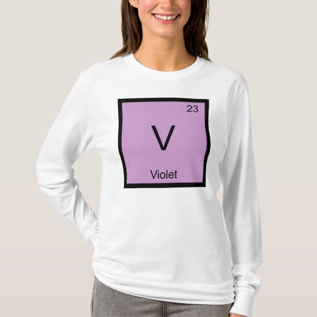 Violet Name Chemistry Element Periodic Table T-Shirt (Front)