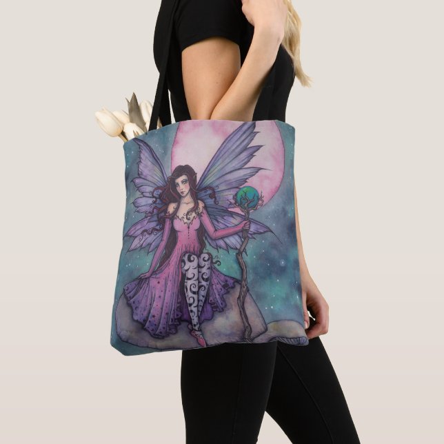 Violet Night Fairy by Molly Harrison Tote Bag (Close Up)
