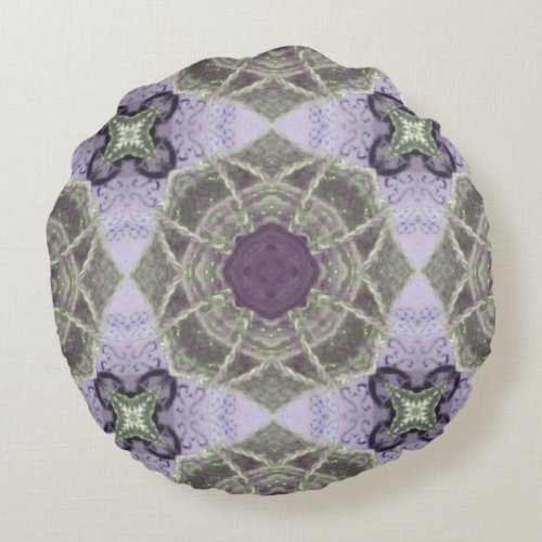 Violet Olive Round Pillow