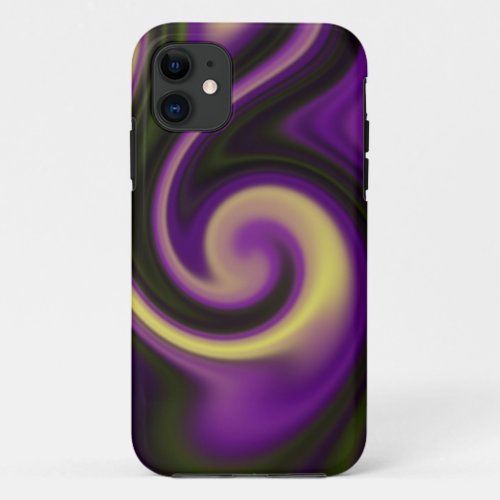 Violet Olive Yellow Modern Abstract Background iPhone 11 Case