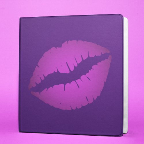 Violet Ombre Lips Look Royal Purple 3 Ring Binder