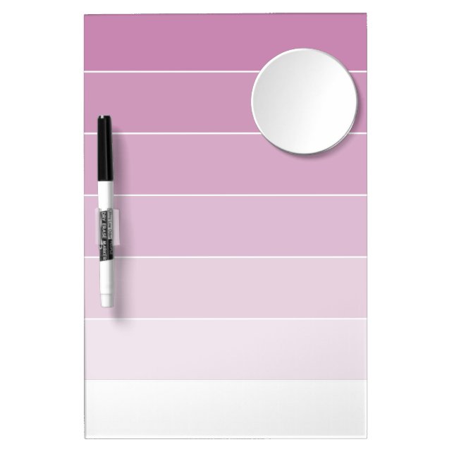 Violet Ombré Stripes Dry Erase Board With Mirror (Front)