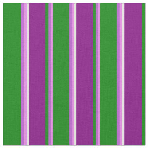 Violet, Orchid, Green, Purple & White Pattern Fabric