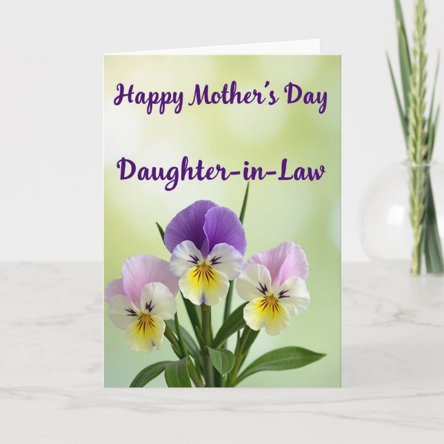 Violet Pansy Mothers Day Card (Front)