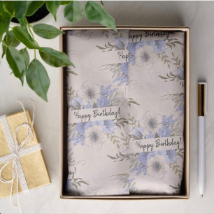 Violet & Pastel Roses Custom Tissue Paper