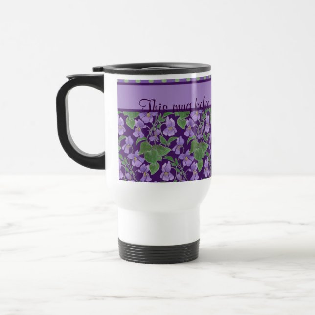 Violet Pattern Travel Mug to Personalize (Left)