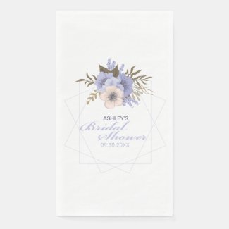 Violet Peach Pastel Geometric Roses Bridal Shower