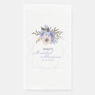 Violet Peach Pastel Geometric Roses Bridal Shower Paper Guest Towels