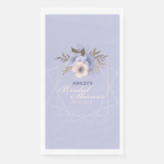 Violet Peach Pastel Geometric Roses Bridal Shower