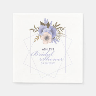 Violet Peach Pastel Geometric Roses Custom Napkins