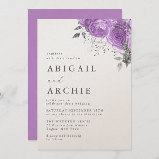 Violet Peony Wedding Invitation