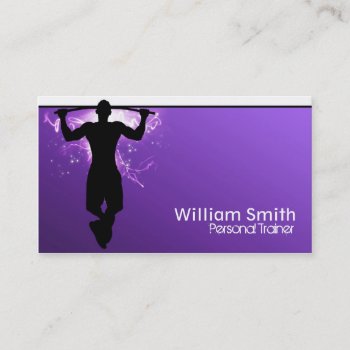 Violet Personal Trainer Business Card by KeyholeDesign at Zazzle