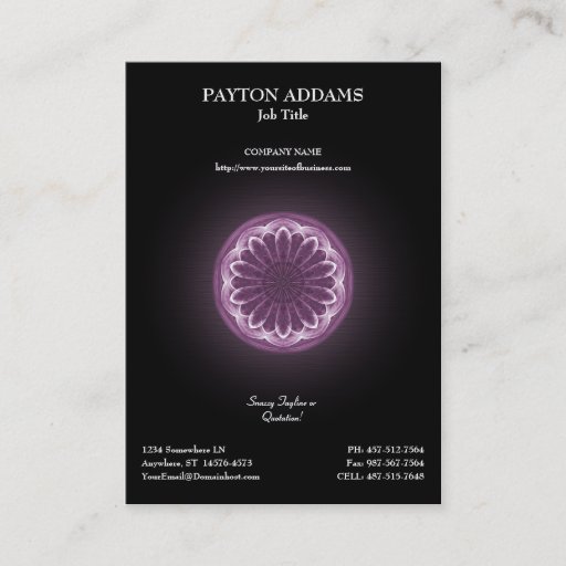 Customizable Violet Petals Artwork - Vertical Business Card