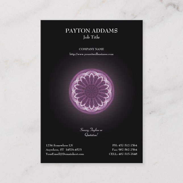 Violet Petals Artwork - Vertical Business Card (Front)