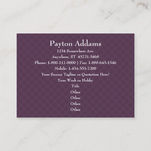 Violet Petals Mandala - Business Card