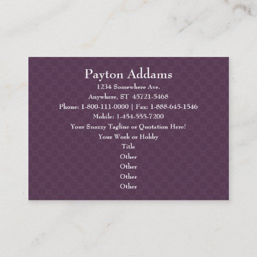 Customizable Violet Petals Mandala - Business Card