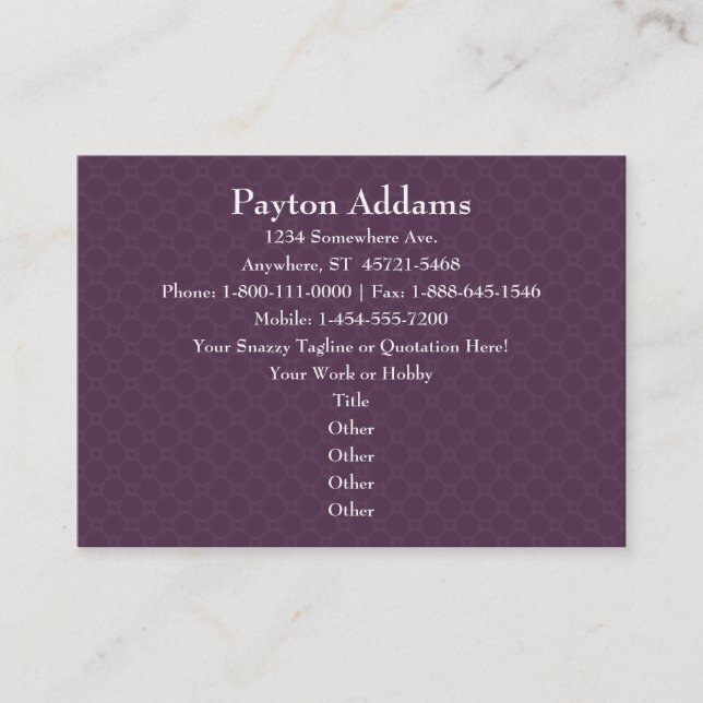 Violet Petals Mandala - Business Card (Front)