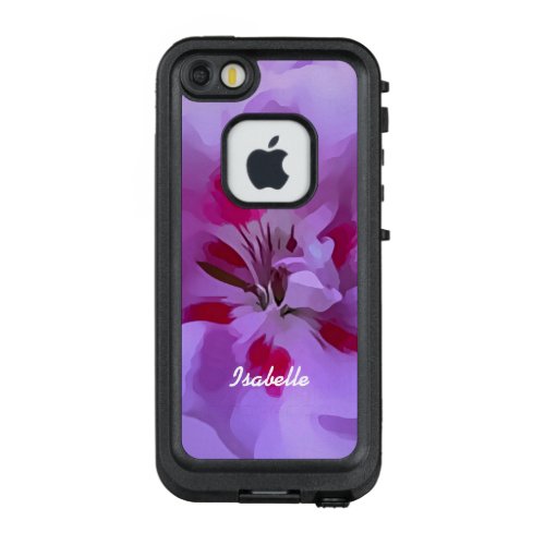 Violet Pink Abstract Hibiscus Flower Personalized LifeProof FRĒ iPhone SE55s Case