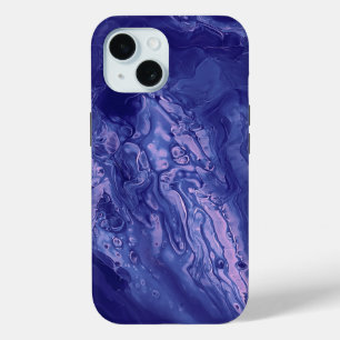Violet Pink Acrylic Pouring Abstract Fluid Art iPhone 15 Case