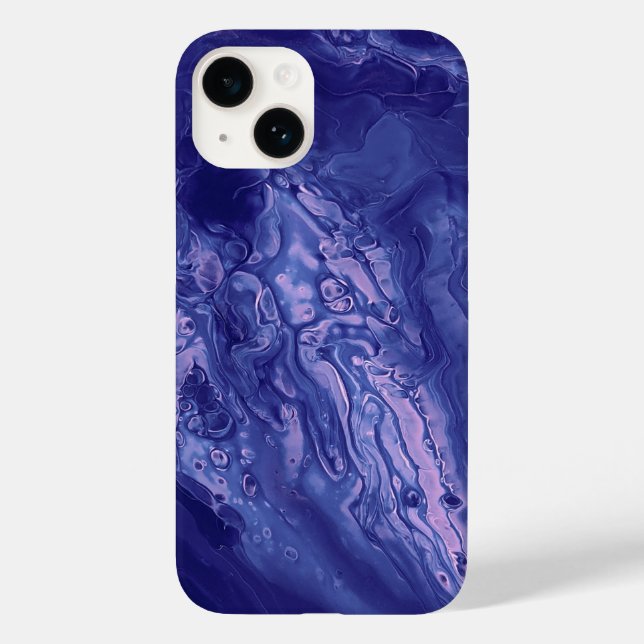 Violet Pink Acrylic Pouring Abstract Fluid Art Case-Mate iPhone Case (Back)