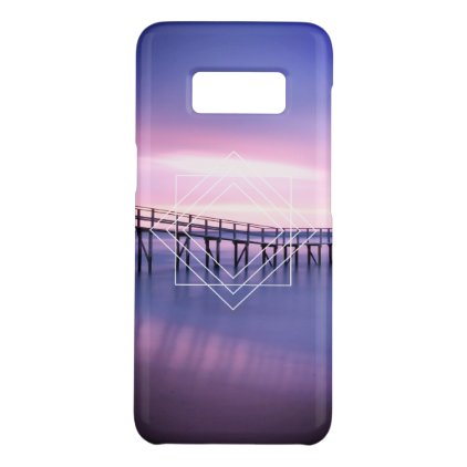 Violet &amp; Pink Beach Sunset with Geometric Design Case-Mate Samsung Galaxy S8 Case