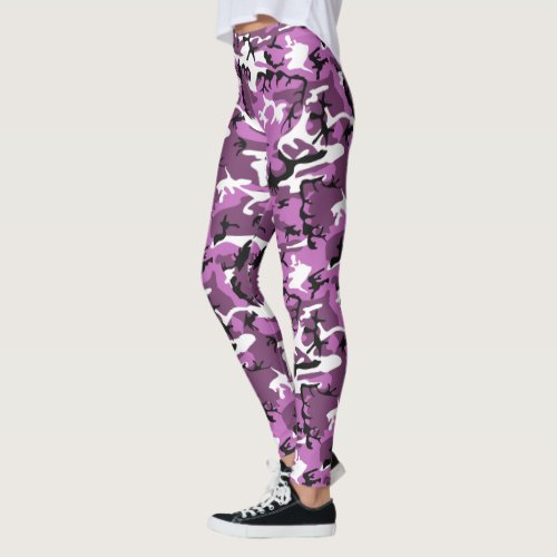 Violet Pink Camo Leggings