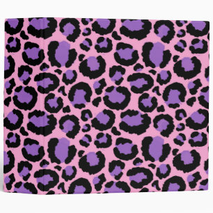 Violet Pink Cheetah Leopard Pattern Animal Lover 3 Ring Binder
