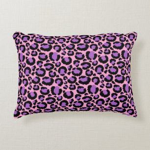Violet Pink Cheetah Leopard Pattern Animal Lover Accent Pillow