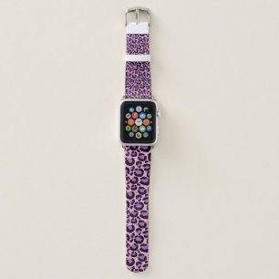 Violet Pink Cheetah Leopard Pattern Animal Lover Apple Watch Band
