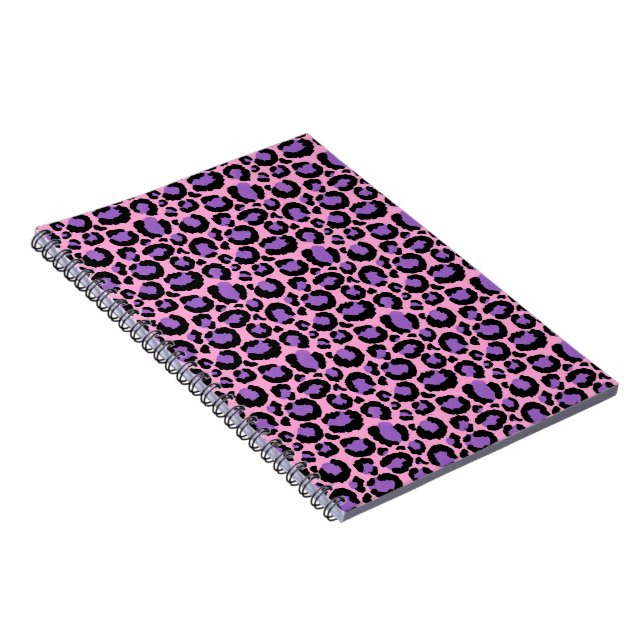 Violet Pink Cheetah Leopard Pattern Animal Lover Notebook (Right Side)