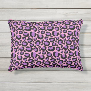 Violet Pink Cheetah Leopard Pattern Animal Lover Outdoor Pillow