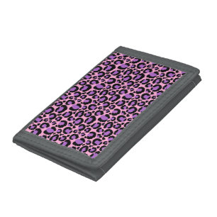 Violet Pink Cheetah Leopard Pattern Animal Lover Trifold Wallet