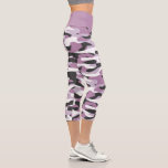 Violet Pink Purple Gray White Camouflage Pattern Capri Leggings<br><div class="desc">Fun workout capri leggings for women. With beautiful contemporary military dark gray, violet pink, purple and white colored camouflage pattern. Ornate, funky, modern and whimsical hipster design for the artistic or artsy hip trend setter, vintage retro art style or abstract graphic digital geometric motif lover. Show off your unique and...</div>
